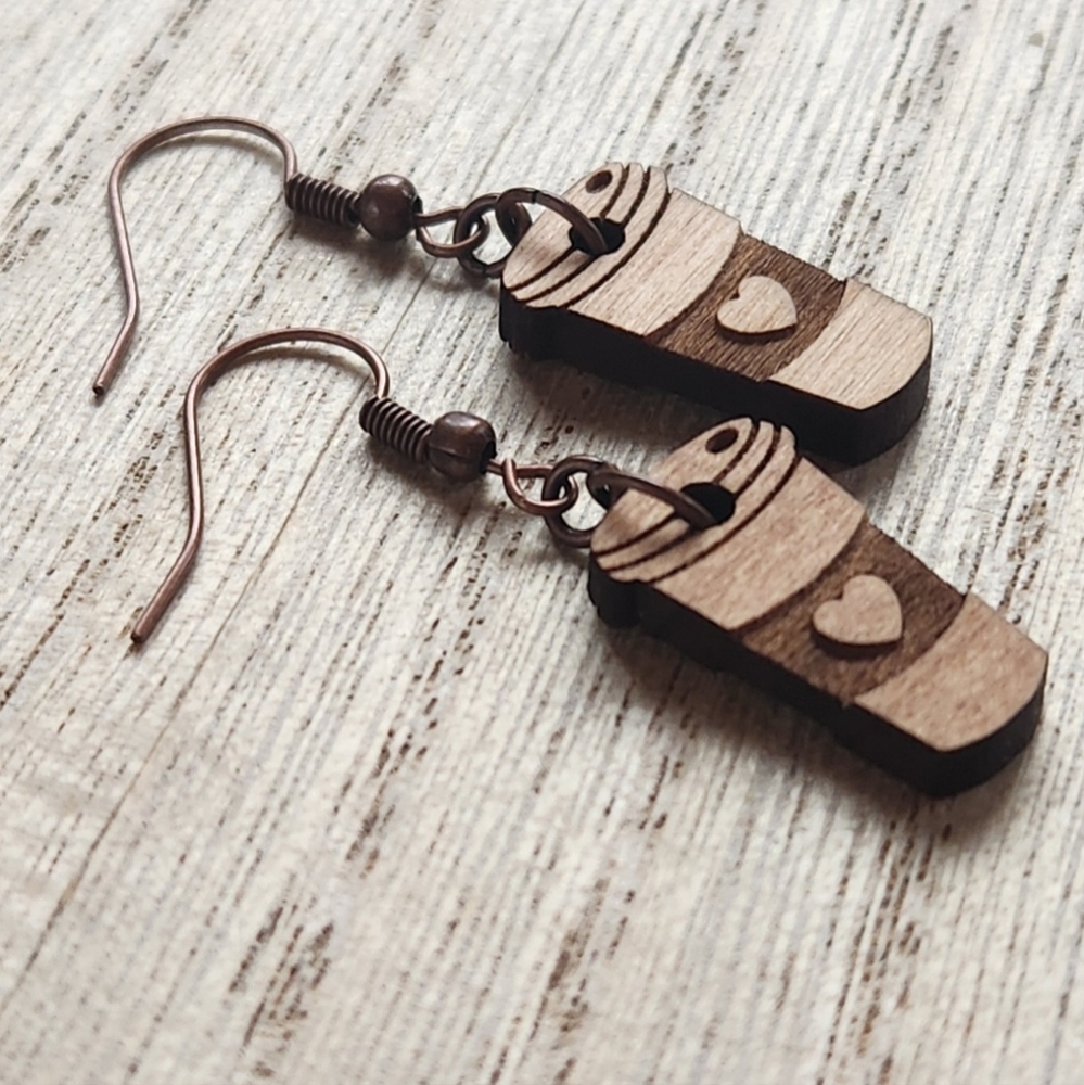 Handmade Coffee Earrings - Picture 3 of 7